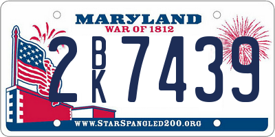 MD license plate 2BK7439