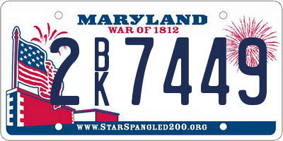 MD license plate 2BK7449