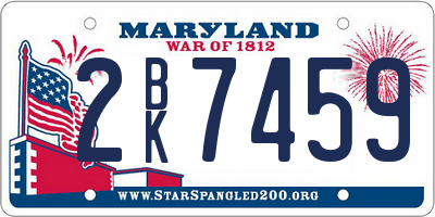 MD license plate 2BK7459