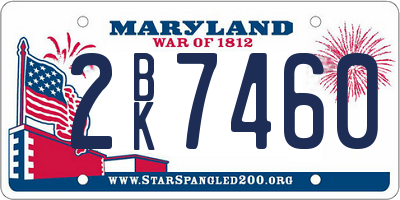 MD license plate 2BK7460