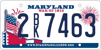 MD license plate 2BK7463