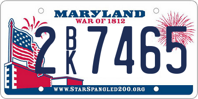 MD license plate 2BK7465