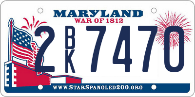MD license plate 2BK7470