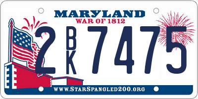 MD license plate 2BK7475