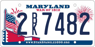 MD license plate 2BK7482