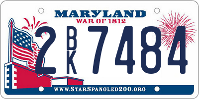 MD license plate 2BK7484