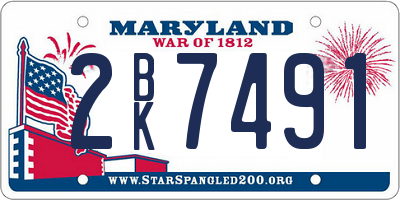 MD license plate 2BK7491