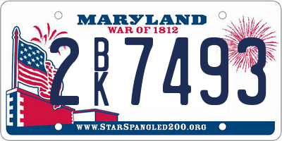 MD license plate 2BK7493