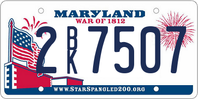 MD license plate 2BK7507