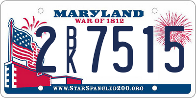 MD license plate 2BK7515