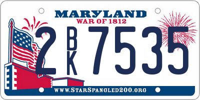 MD license plate 2BK7535