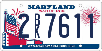 MD license plate 2BK7611