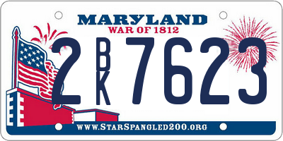 MD license plate 2BK7623