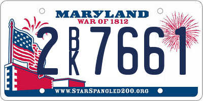 MD license plate 2BK7661