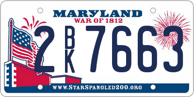 MD license plate 2BK7663