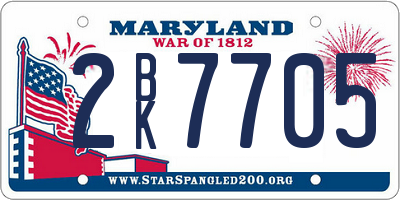 MD license plate 2BK7705