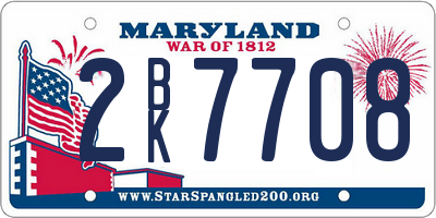 MD license plate 2BK7708