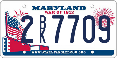 MD license plate 2BK7709