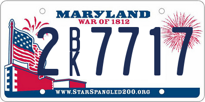MD license plate 2BK7717