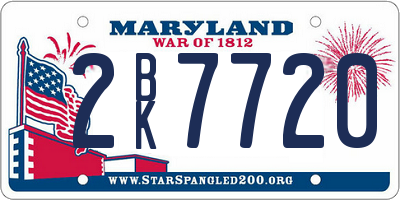 MD license plate 2BK7720