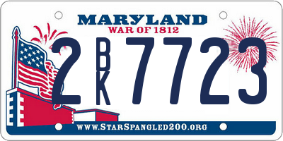 MD license plate 2BK7723
