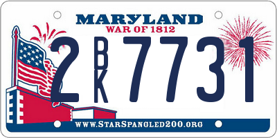MD license plate 2BK7731