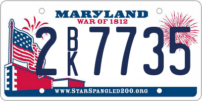 MD license plate 2BK7735