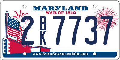 MD license plate 2BK7737