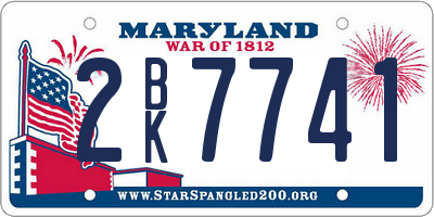 MD license plate 2BK7741