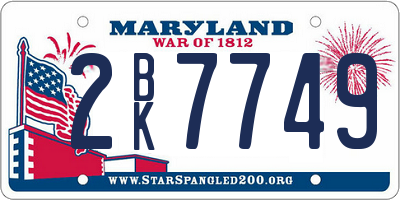 MD license plate 2BK7749