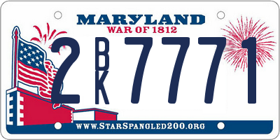 MD license plate 2BK7771