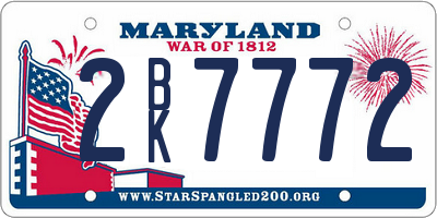 MD license plate 2BK7772