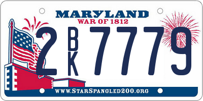 MD license plate 2BK7779