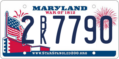 MD license plate 2BK7790