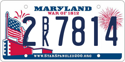 MD license plate 2BK7814