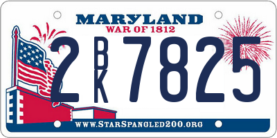 MD license plate 2BK7825