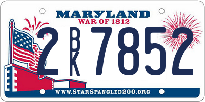 MD license plate 2BK7852