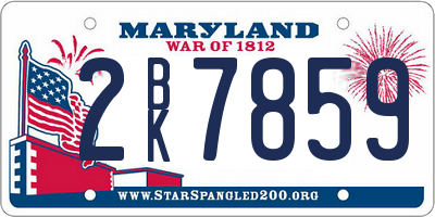 MD license plate 2BK7859