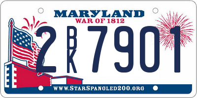 MD license plate 2BK7901