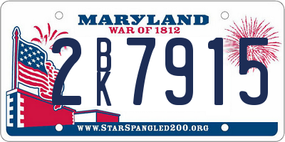 MD license plate 2BK7915