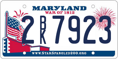 MD license plate 2BK7923