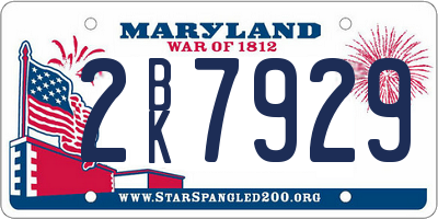 MD license plate 2BK7929