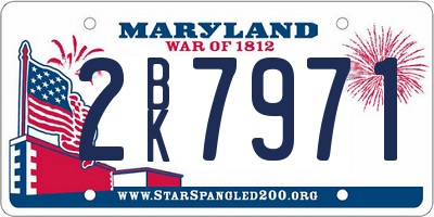 MD license plate 2BK7971