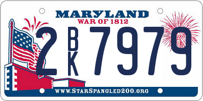 MD license plate 2BK7979