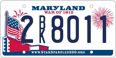 MD license plate 2BK8011