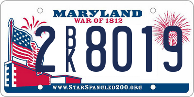 MD license plate 2BK8019