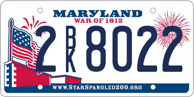 MD license plate 2BK8022