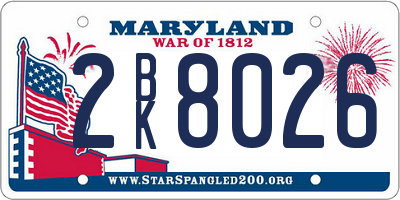 MD license plate 2BK8026