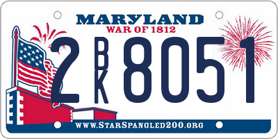 MD license plate 2BK8051
