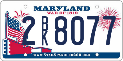 MD license plate 2BK8077